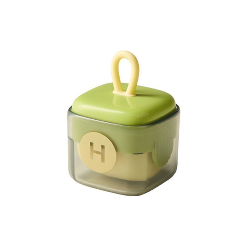 Shopi Vella multi-functional cleaning roller with green lid and compact transparent storage container