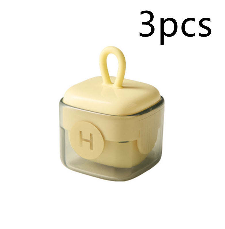 Shopi Vella multi-functional cleaning roller in compact transparent container with beige lid 3pcs