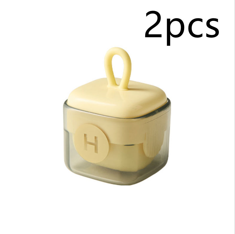 Shopi Vella multi-functional cleaning roller with beige handle in clear square container 2pcs