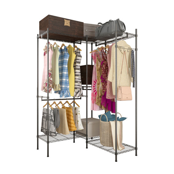 Shopi Vella multi-layer closet storage solution with hanging clothes bags and storage boxes