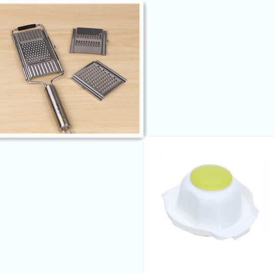 Shopi Vella multifunctional food safety rack with stainless steel grater and white plastic base