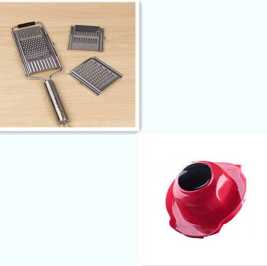 Shopi Vella multifunctional food safety rack with stainless steel grater and red protective bowl