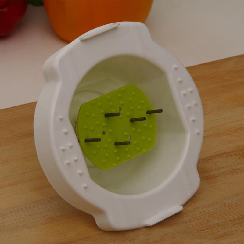 Shopi Vella multifunctional food safety rack white and green cooking tool on wooden surface