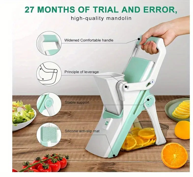 Shopi Vella multifunctional mushroom vegetable slicer mandolin with widened handle and stable support for kitchen storage