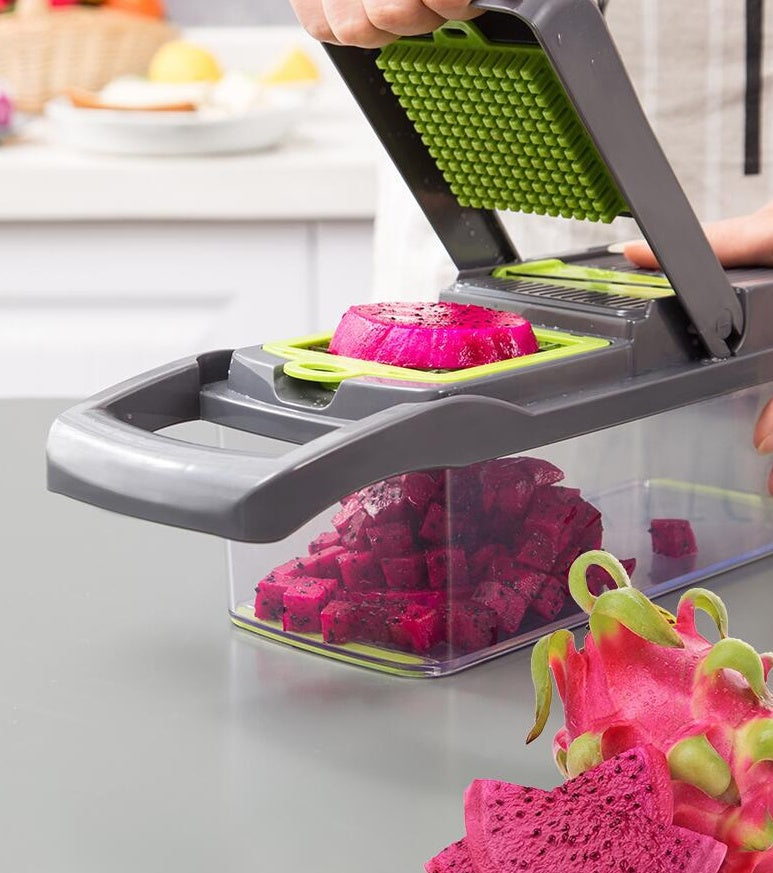 Shopi Vella multifunctional vegetable cutter for kitchen slicing vibrant dragon fruit into cubes