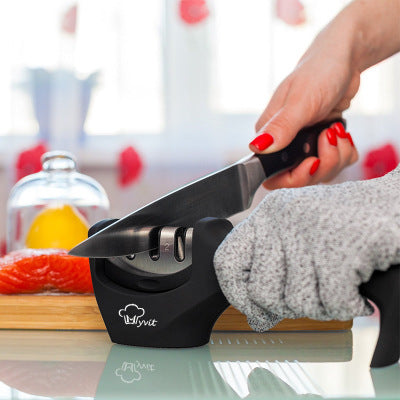 Shopi Vella kitchen tool sharpening knife using tungsten steel sharpening stone for precise edge