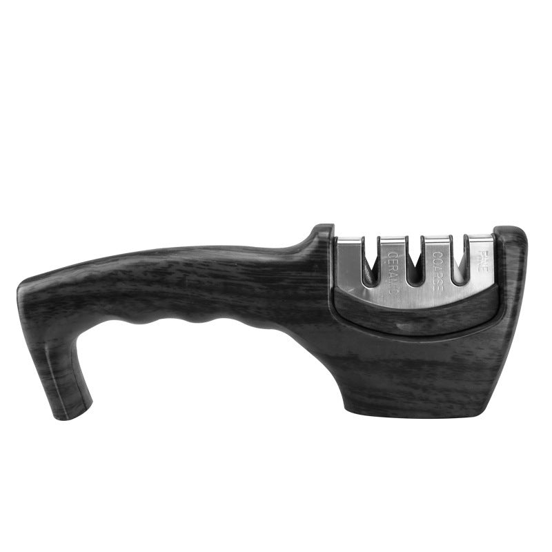 Shopi Vella tungsten steel sharpening stone with ergonomic black handle and three sharpening slots
