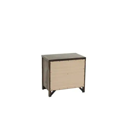 Compact oak finish nightstand with sturdy legs and simple modern design