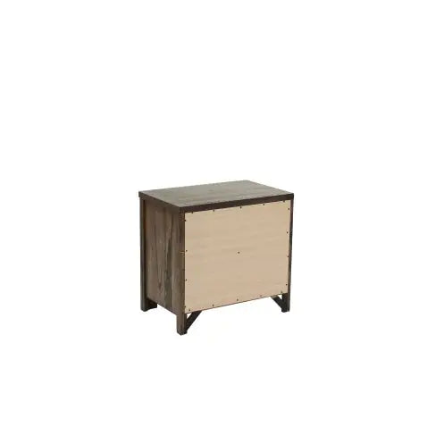 Oak finish nightstand with sturdy legs and minimalist design for bedroom storage