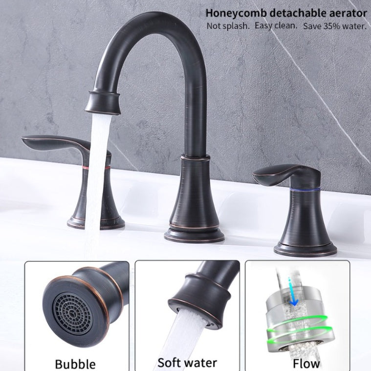 Shopi Vella oil rubbed bronze bathroom faucet with honeycomb detachable aerator for smooth water flow