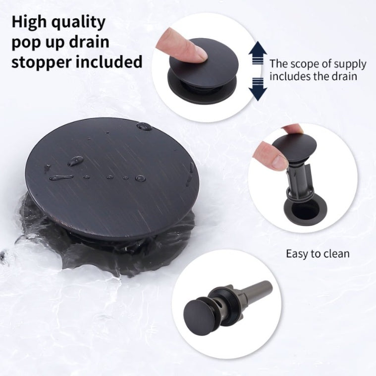Shopi Vella oil rubbed bronze bathroom faucet pop up drain stopper included and easy to clean