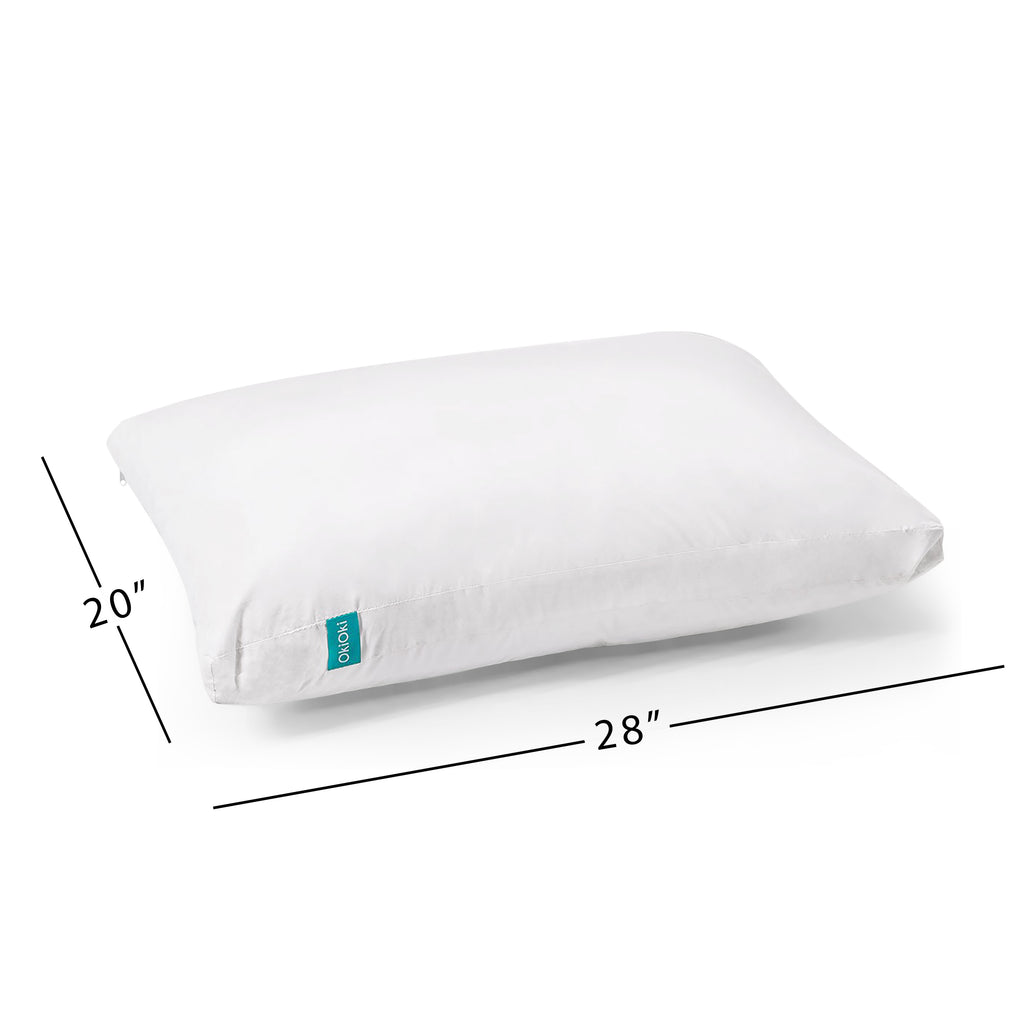 Shopi Vella white pillow case for soft supportive sleep pillow measuring 28 by 20 inches