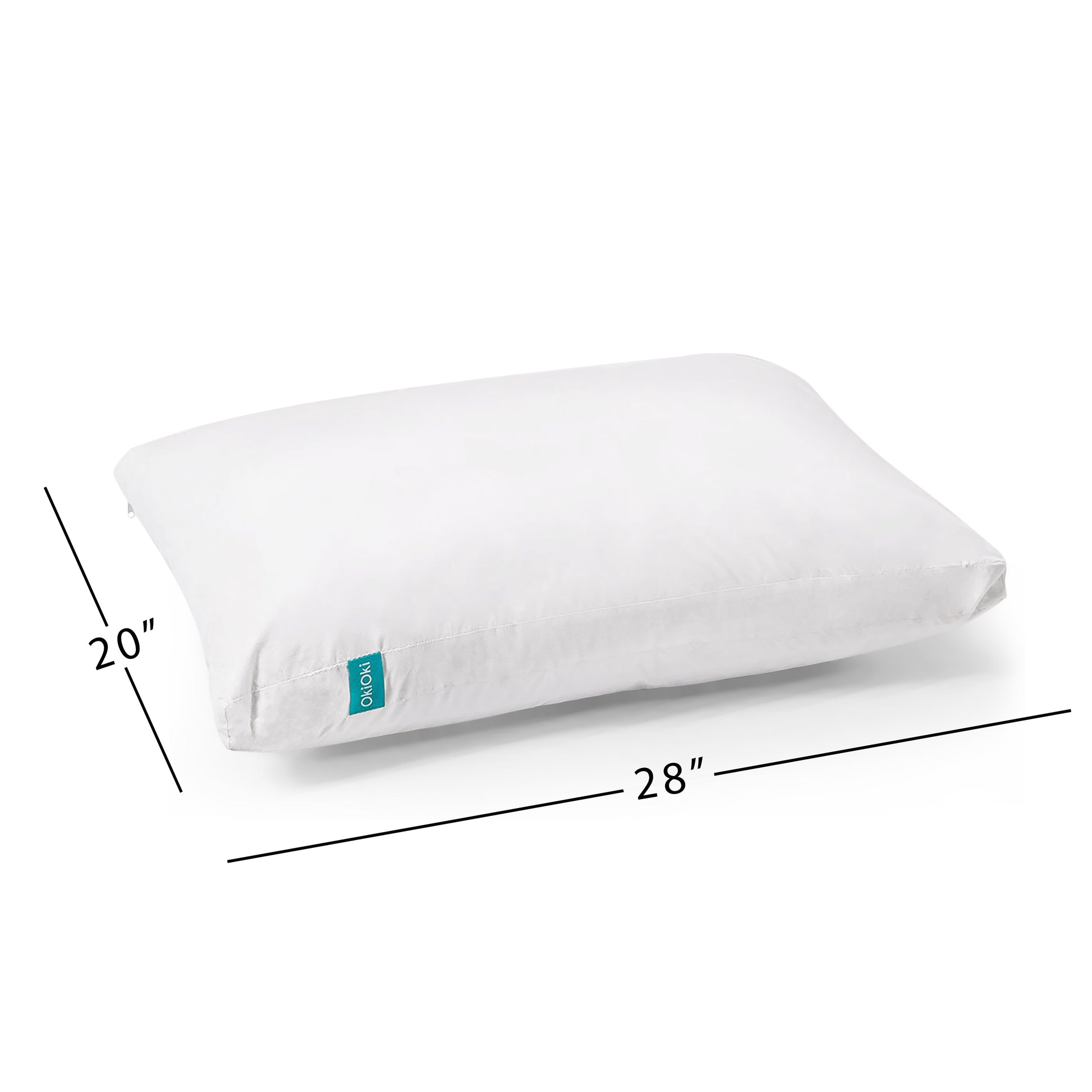Shopi Vella white pillow case for soft supportive sleep pillow measuring 28 by 20 inches