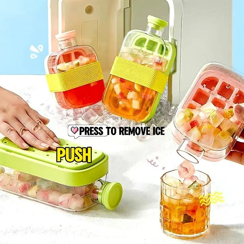 Shopi Vella one-click molding cooling cup with ice cube trays and easy ice removal for kitchen storage