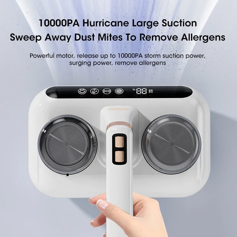 Cordless mattress vacuum cleaner by Shopi Vella with 10000PA large suction for removing dust mites and allergens