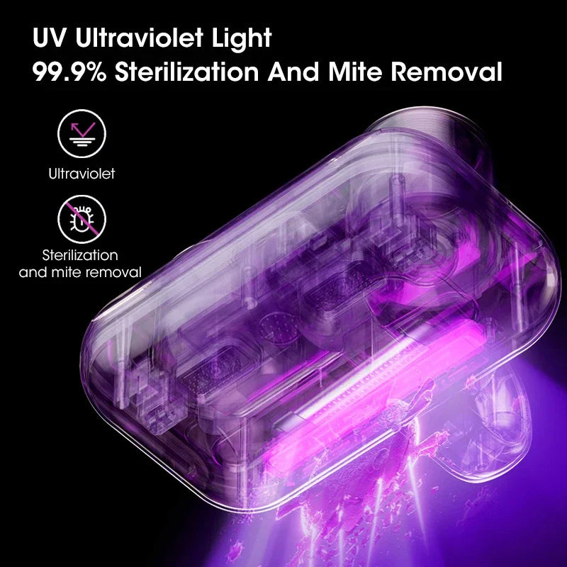 Shopi Vella cordless mattress vacuum cleaner with UV ultraviolet light for 99.9% sterilization and mite removal