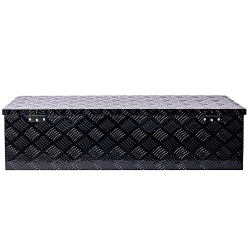 Shopi Vella black metal outdoor trailer underbody storage box with diamond plate texture