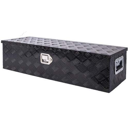 Shopi Vella black diamond plate outdoor trailer underbody storage box with metal handles and latch