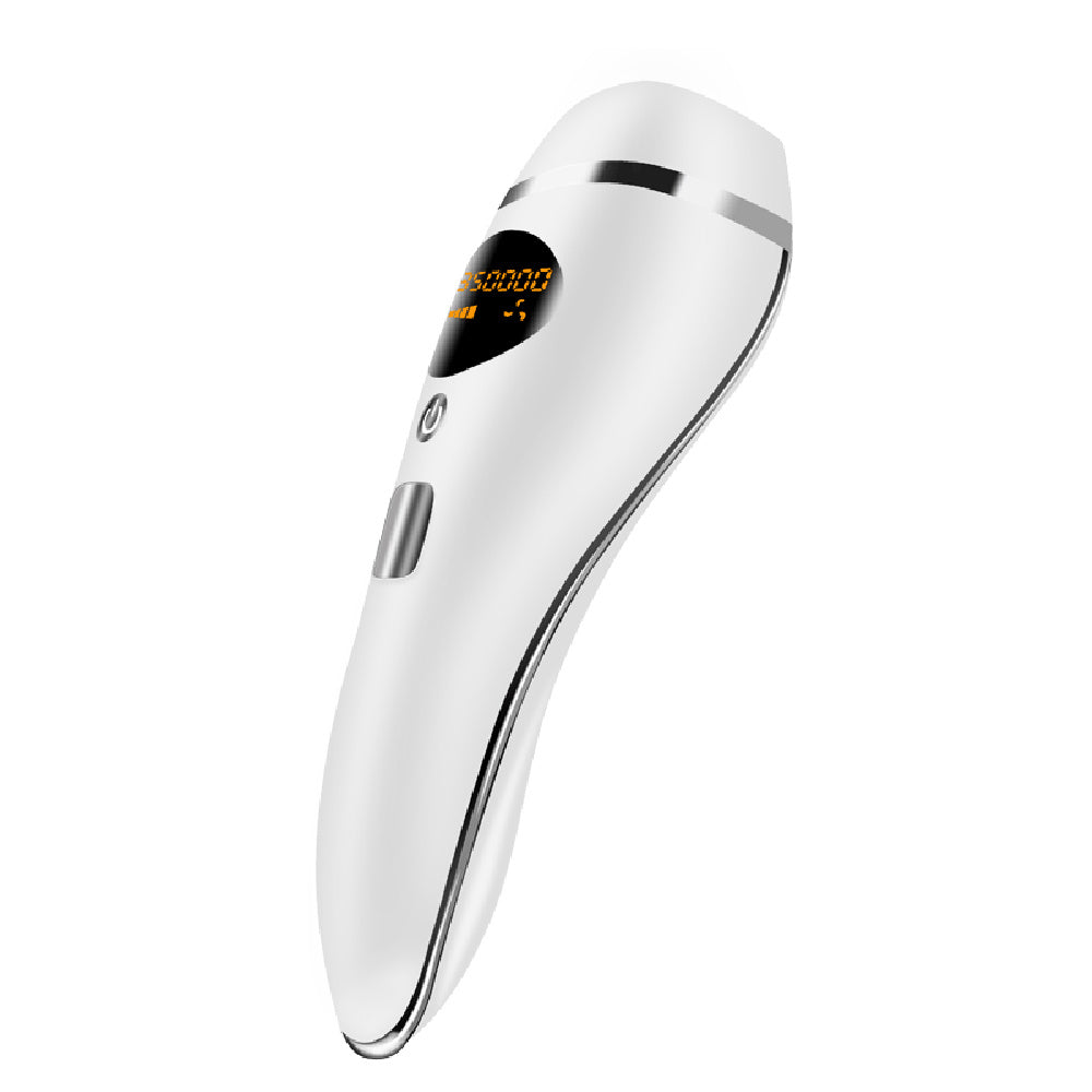 Shopi Vella white handheld permanent hair removal equipment with digital display and ergonomic design