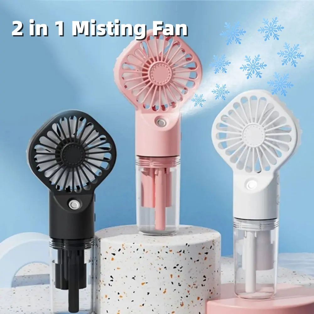 Shopi Vella personal desk fan with water mist in black pink and white for cooling and refreshing