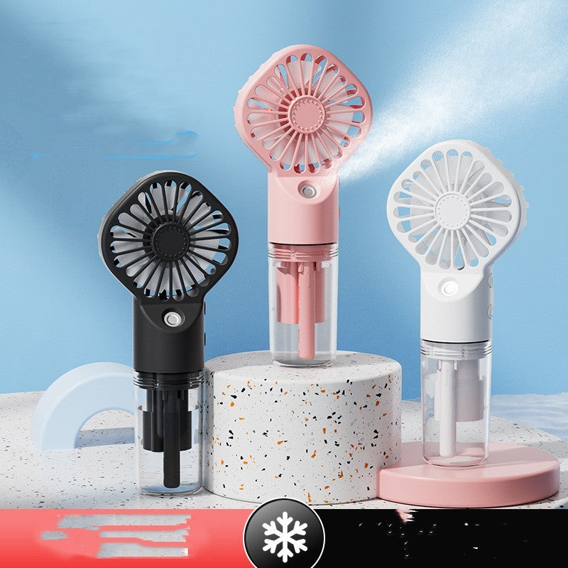Shopi Vella personal desk fan with water mist in black pink and white colors for cooling