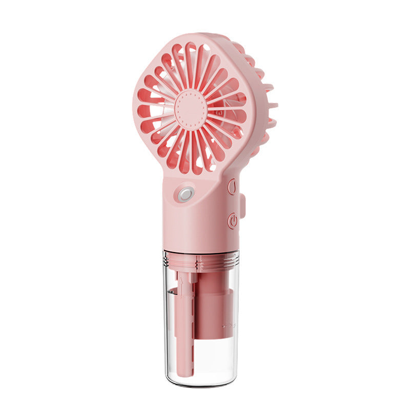 Shopi Vella pink personal desk fan with water mist and transparent water tank for cooling