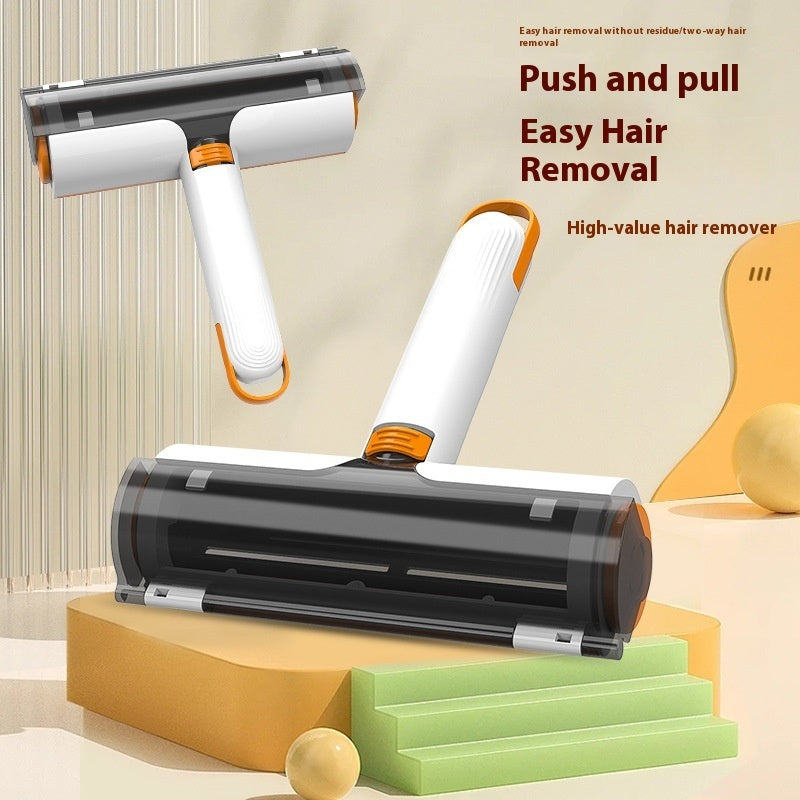 Shopi Vella pet hair removal roller with push and pull design for easy hair removal on furniture and clothes