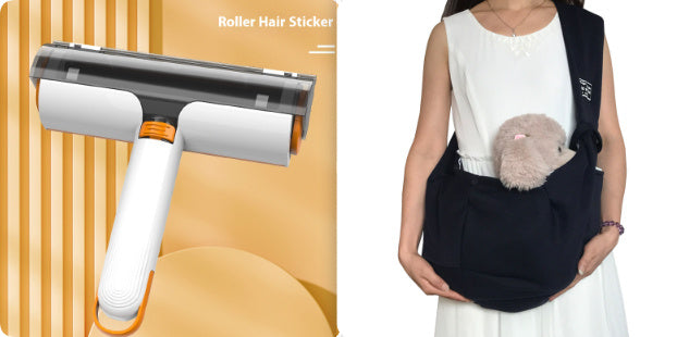 Shopi Vella pet hair removal roller for home storage with sticky roller to remove pet hair from clothes and furniture
