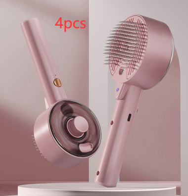 Shopi Vella pink pet hair remover brush set with ergonomic handle and fine bristles for easy pet hair removal