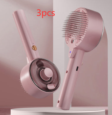 Shopi Vella pink pet hair remover brush with ergonomic handle and fine bristles for effective pet hair removal