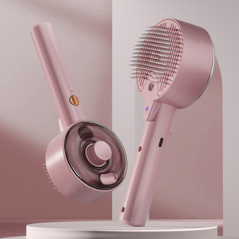 Shopi Vella pet hair remover brush in pink with ergonomic handle and fine bristles for effective pet hair removal