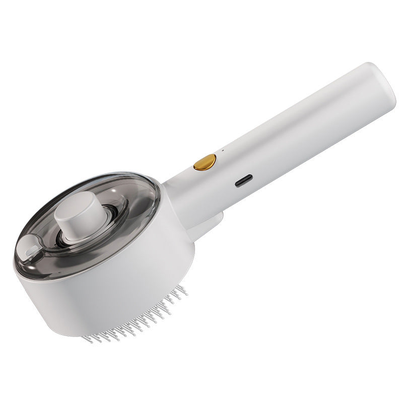 Shopi Vella white rechargeable pet hair remover brush with ergonomic handle and bristle head