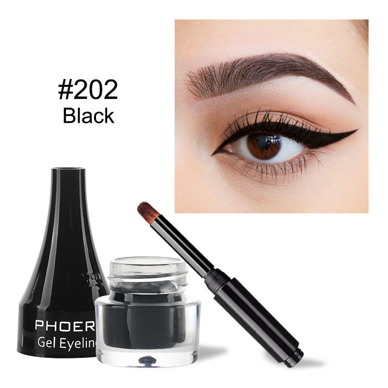 Shopi Vella waterproof smudge proof eyeliner gel in black with brush and precise eye makeup application