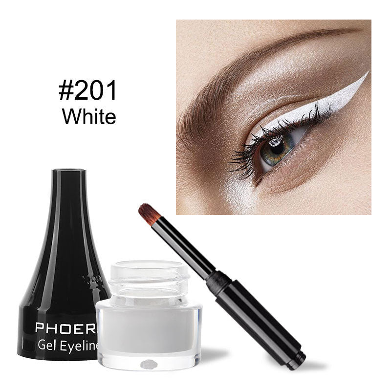 Shopi Vella waterproof smudge proof eyeliner gel in white with applicator brush and eye makeup sample