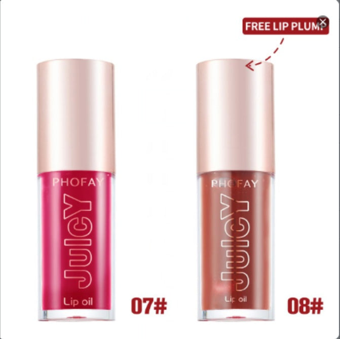 PHOFAY Juicy Lip Oil set in shades 07 and 08 with free lip plump by Shopi Vella