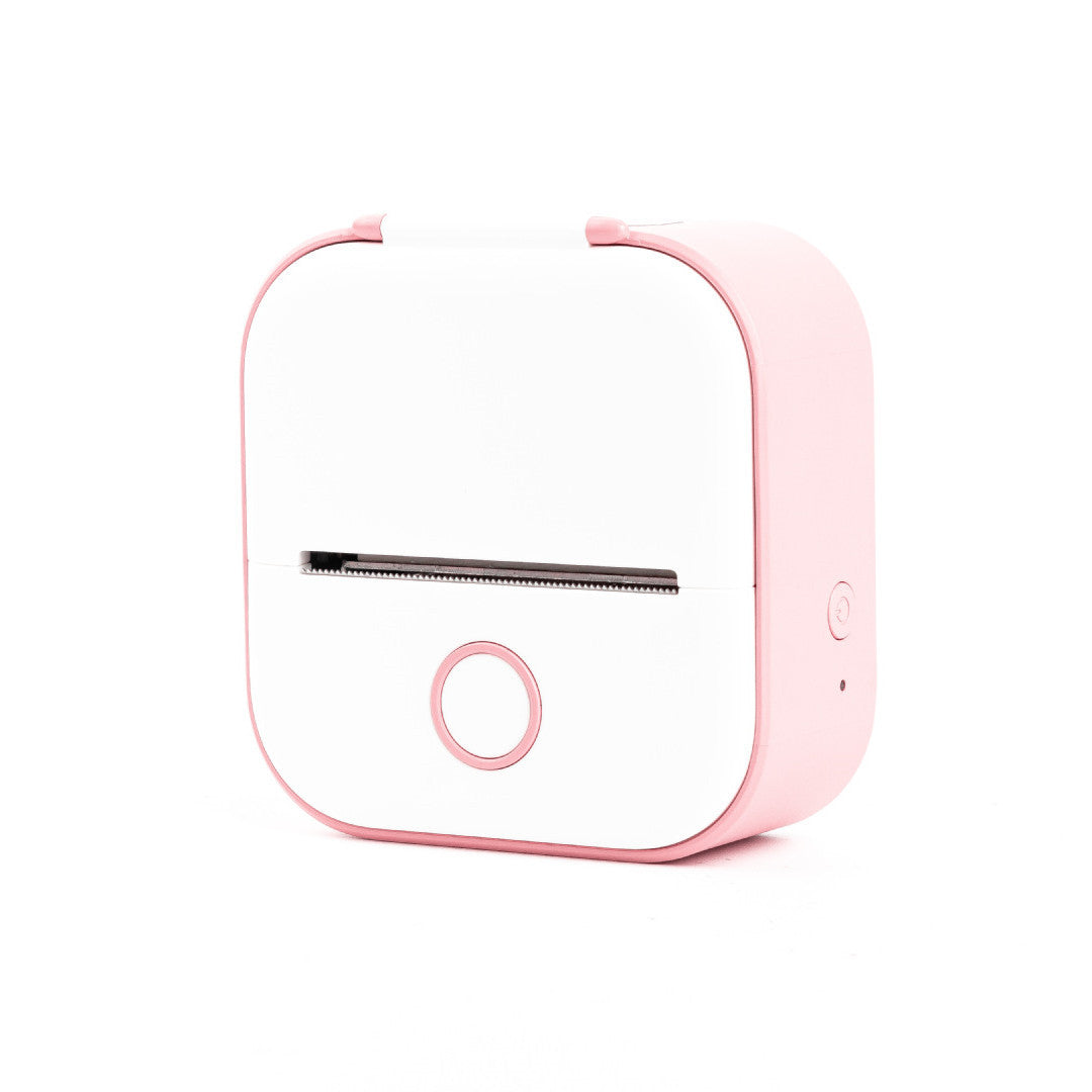Shopi Vella portable mini thermal label printer in pink and white compact design