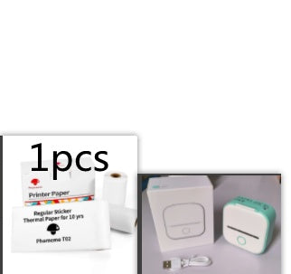 Shopi Vella portable mini thermal label printer with USB cable and label rolls for printing stickers