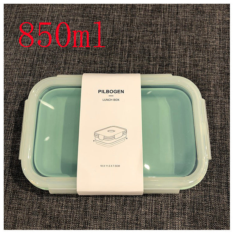 Shopi Vella silicone lunch box in mint green color with 850ml capacity and secure locking lid