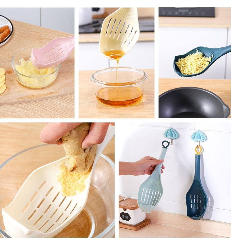 My Store plastic colander spoon in various colors draining liquids and holding food in kitchen