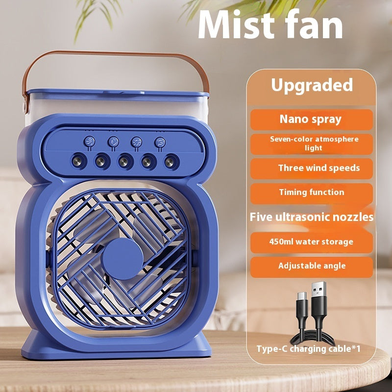 Shopi Vella portable air conditioner for home office with mist fan, nano spray, three wind speeds, and adjustable angle