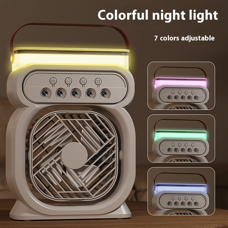 Shopi Vella portable air conditioner for home office with colorful adjustable night light and compact fan design