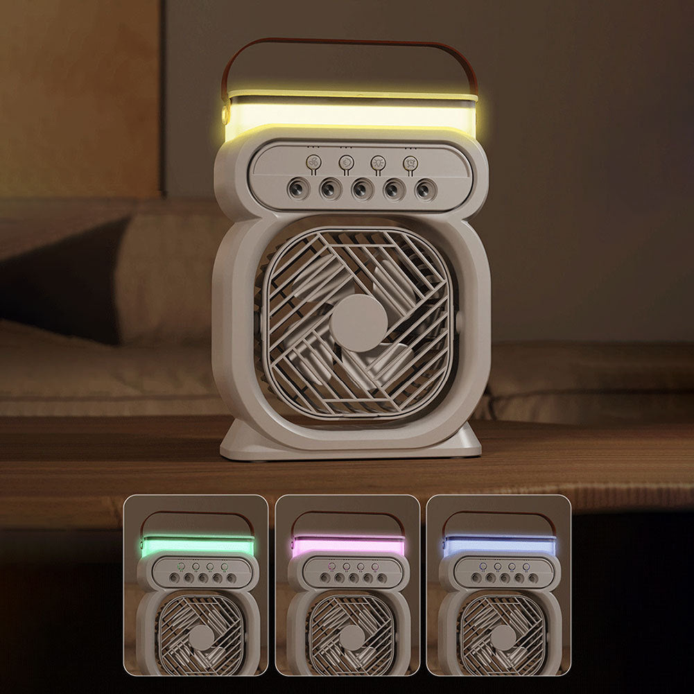 Shopi Vella portable air conditioner for home office with adjustable fan speed and colorful LED light