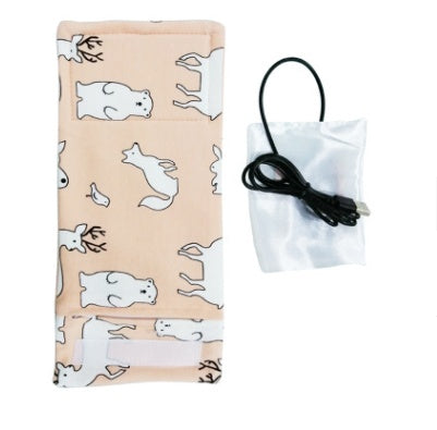 Shopi Vella portable baby bottle warmer with animal print fabric and power cord for easy heating