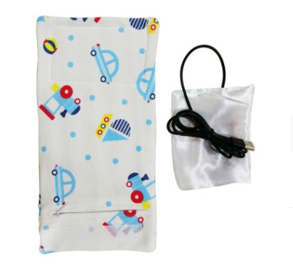 Shopi Vella portable baby bottle warmer with colorful car and toy print and USB cable for easy heating