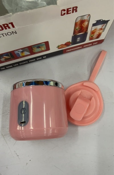 Shopi Vella pink portable blender for smoothies with detachable lid and travel strap