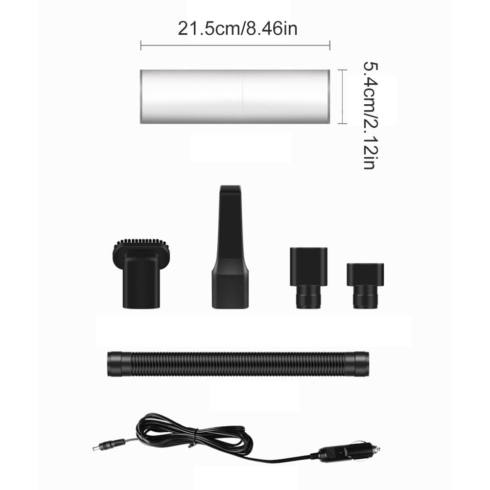 Shopi Vella portable car vacuum cleaner parts including main body brush nozzle extension hose and power cord