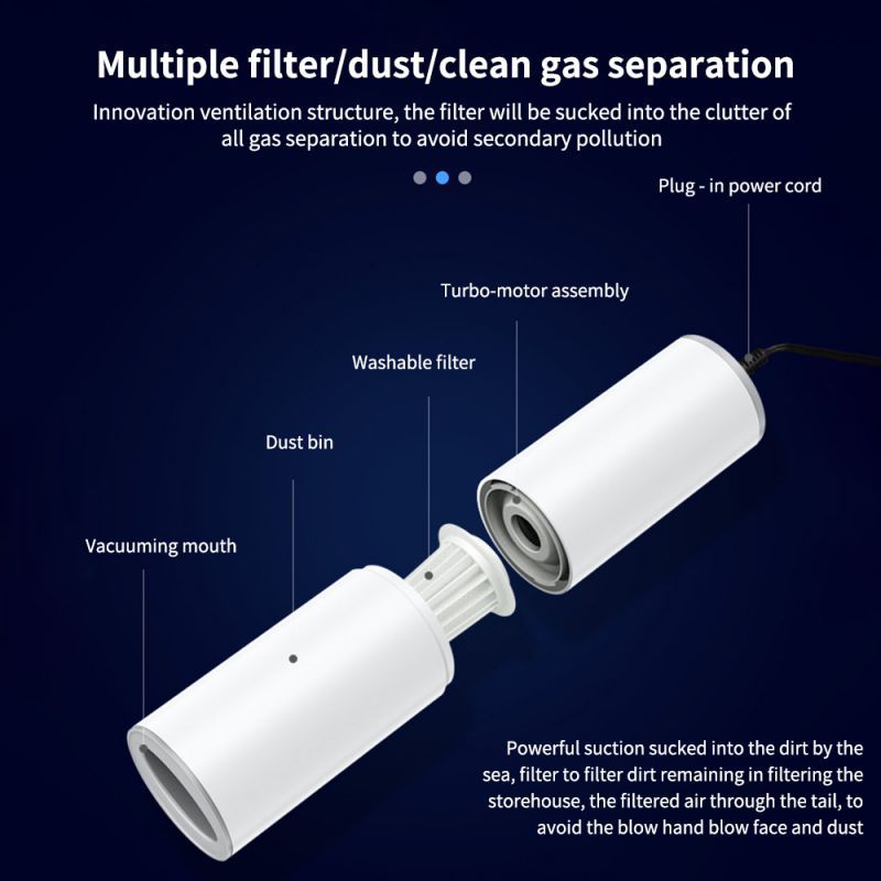 Shopi Vella portable car vacuum cleaner with multiple filter system and detachable parts for easy cleaning