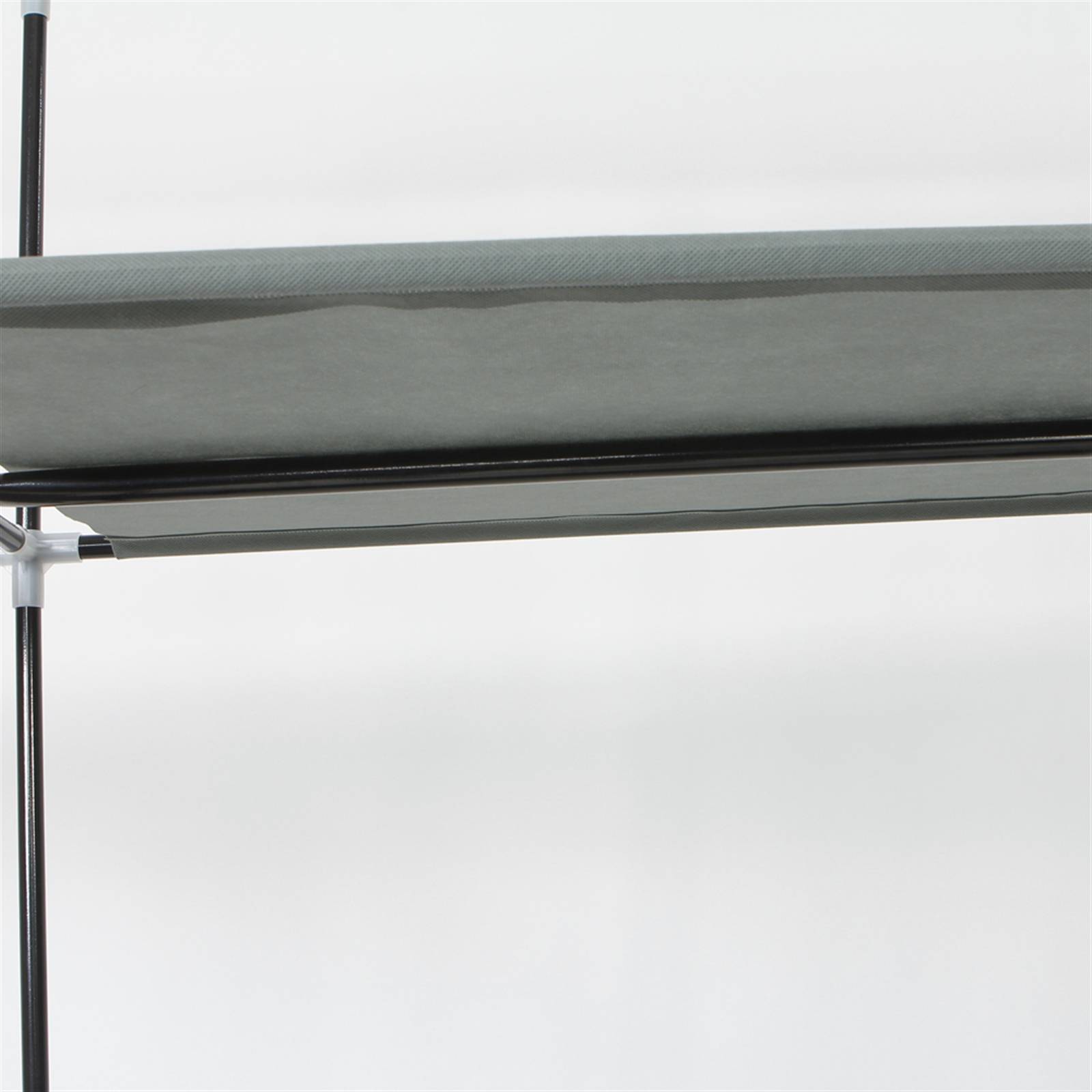 Shopi Vella portable closet organizer with shelves featuring metal frame and gray fabric cover