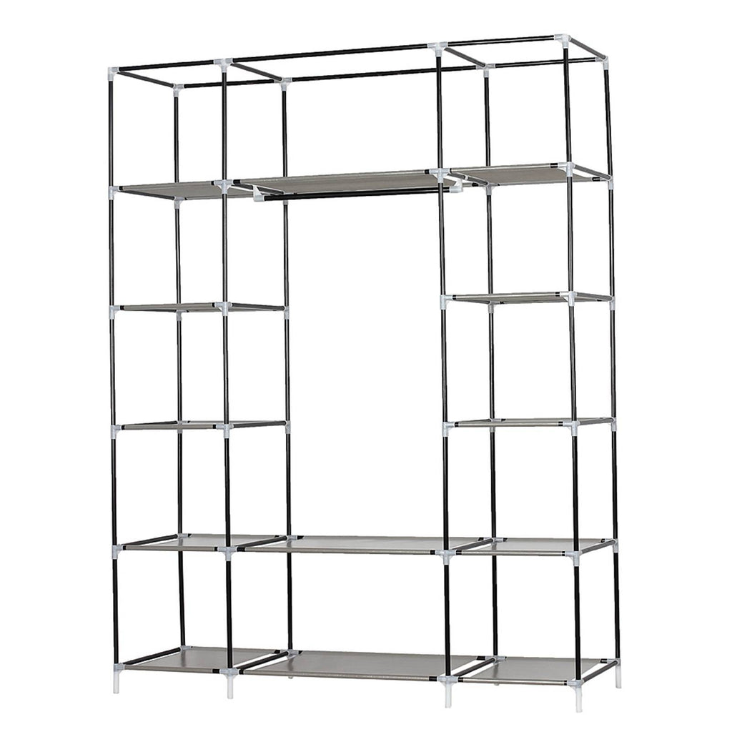 Shopi Vella portable closet organizer with shelves and metal frame for clothing storage