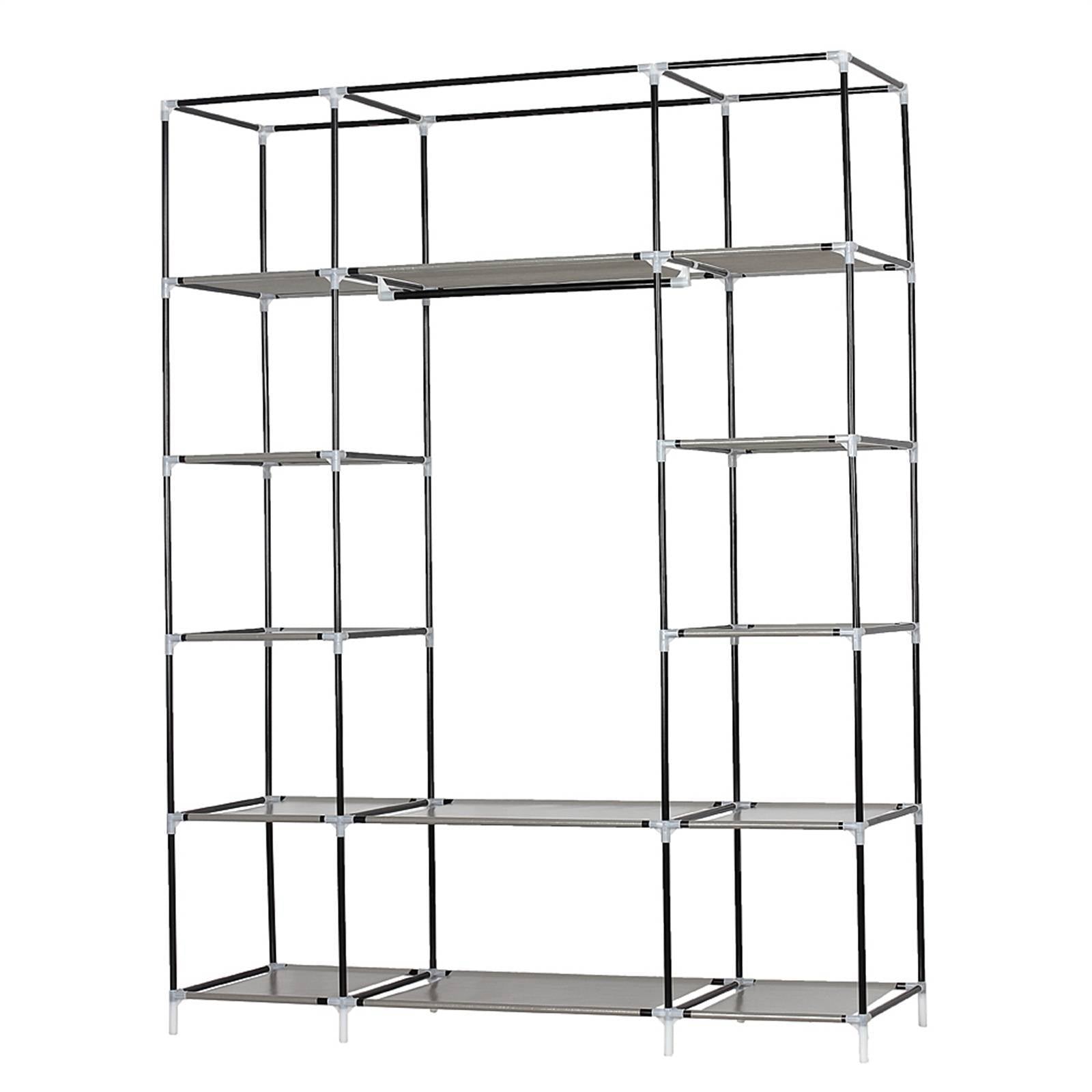 Shopi Vella portable closet organizer with shelves and metal frame for clothing storage